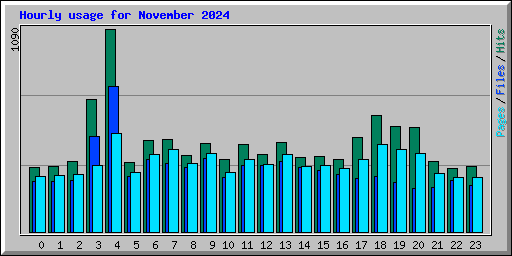 Hourly usage for November 2024